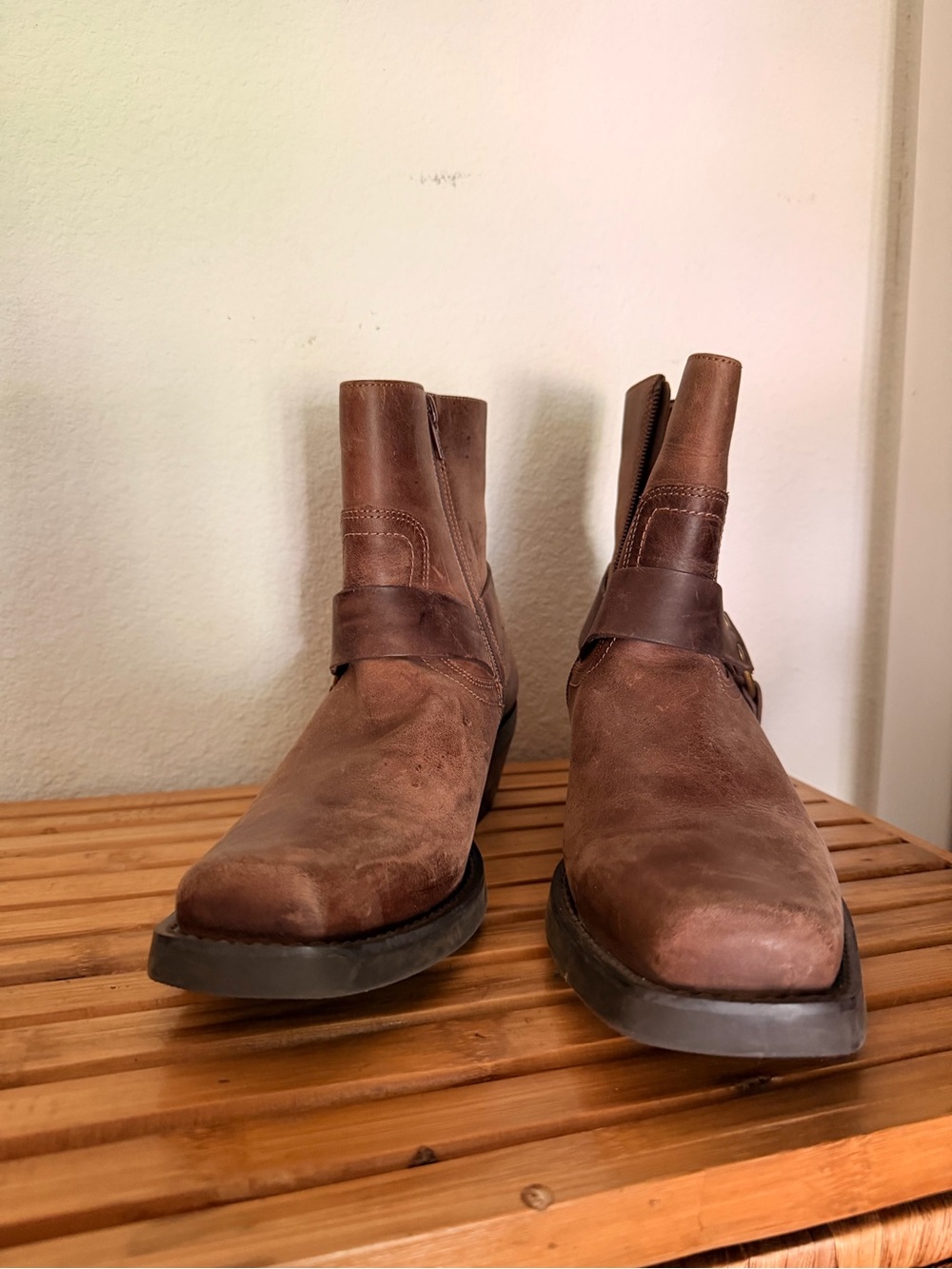 Square toe moto boots - Picture 2 of 13